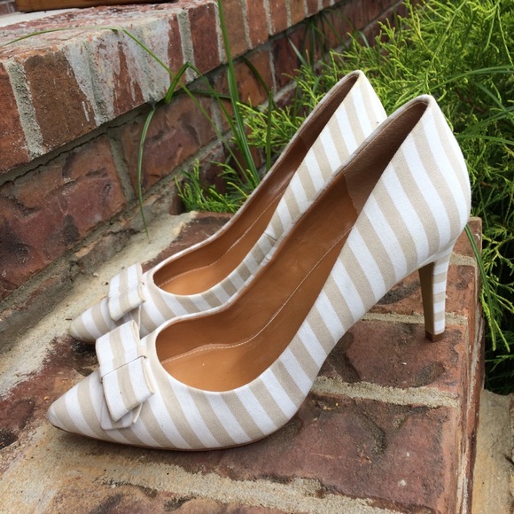 J. Crew Shoes - J. Crew Striped Heels 8.5